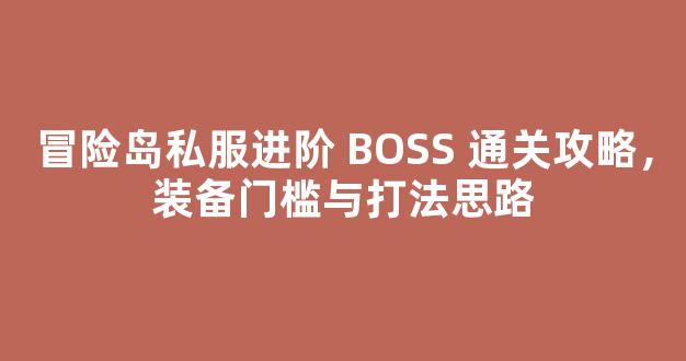 冒险岛私服进阶 BOSS 通关攻略，装备门槛与打法思路